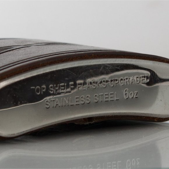 LEATHER Hip Flask | Leather Wrapped Steel Flask 6 oz. | Excellent Gift - Picture 4 of 6